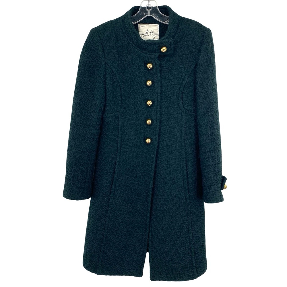 Milly New York Vintage Wool Button Front Pea Coat